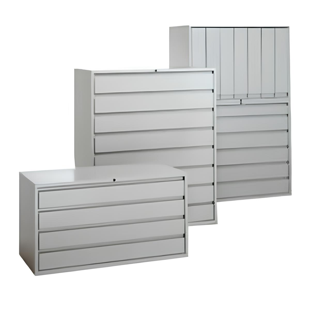 Caissons et tiroirs pour stockage manuel de supports mémoire